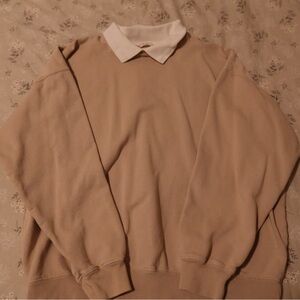 Beige John Gault Collared Sweatshirt